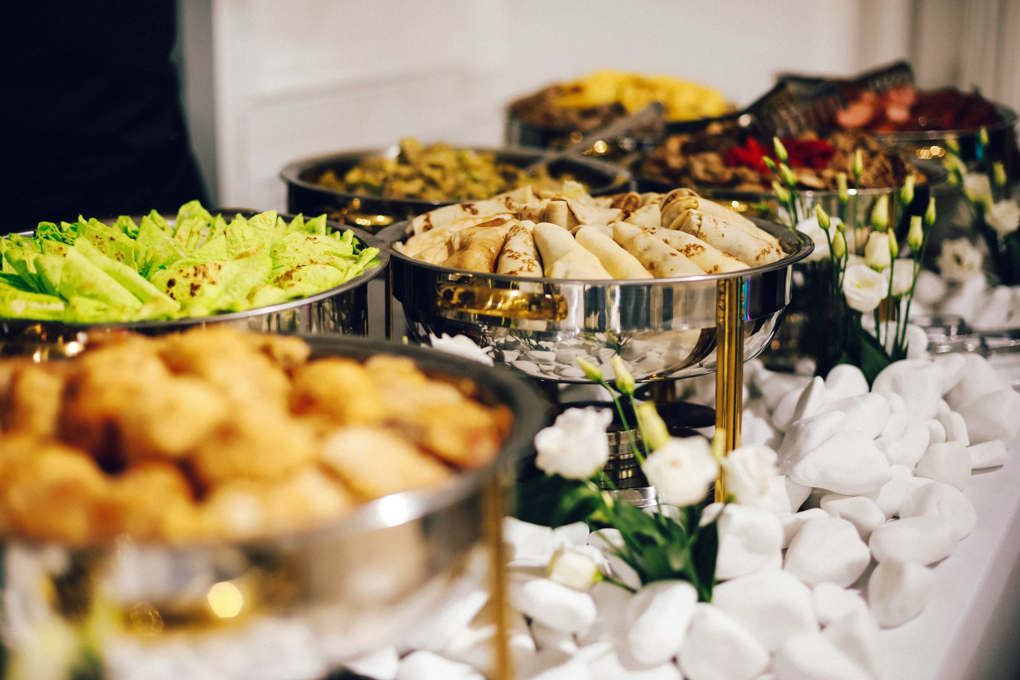 Hotel buffet service line supported by bulk HORECA food supply